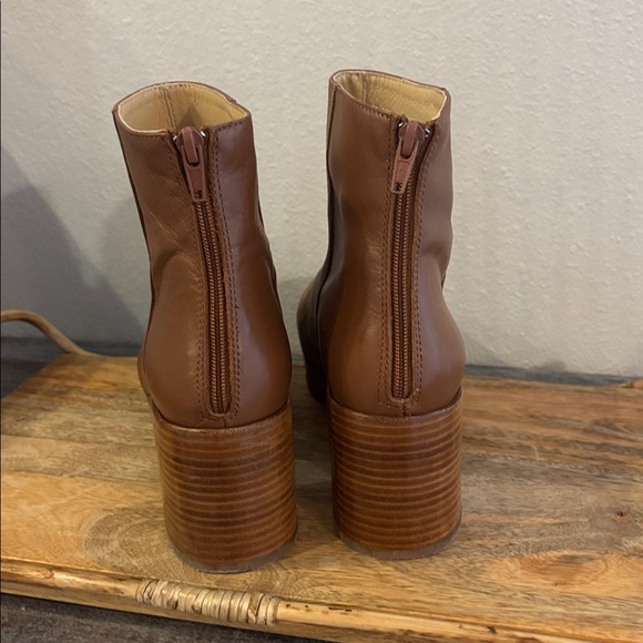 Intentionally Blank Womens Speed Platform Heel Boots Tan Leather Size 39 US 7 - Picture 5 of 8